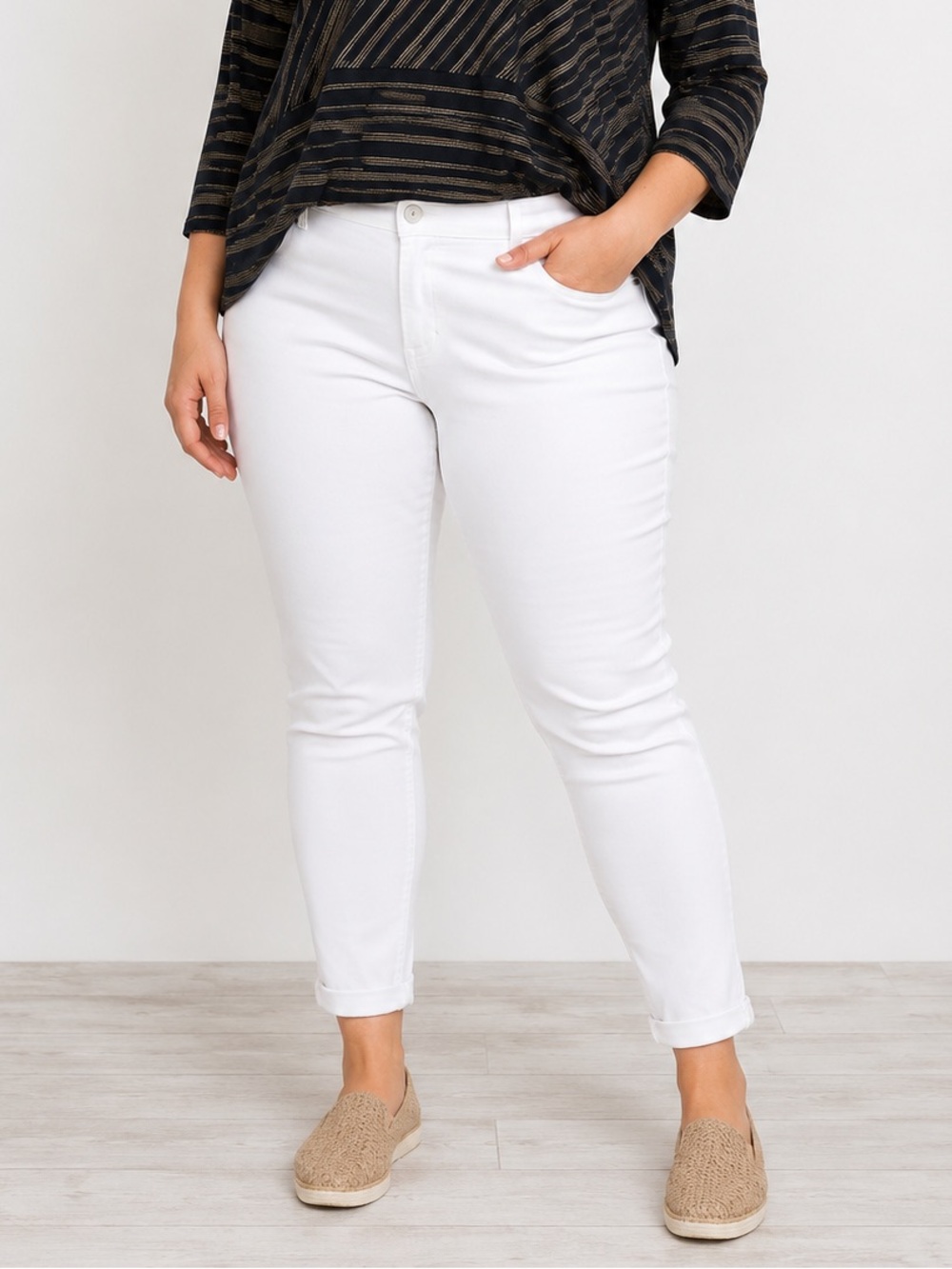 J. Jill White Denim Leggings Skinny Fit Super Stretchy Casual Size 18 Comfort